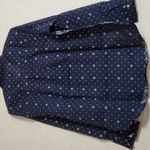 OLD NAVY Classic Printed button down shirt L/G Navy blue - Picture 2 of 5